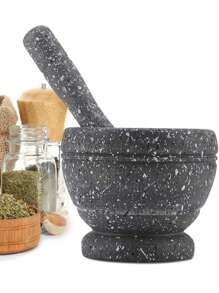 1 件花岗岩花纹大蒜粉碎机、家用研杵和研钵、辣椒粉研磨机、手动大蒜切碎机、塑料胡椒研磨机、厨房小工具、厨具