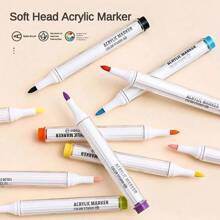 90 màu bút dạ Acrylic, bút dạ Acrylic tối giản màu xanh lá cây, màu da và màu xám dành cho học sinh, vẽ tranh tự làm, vẽ Graffiti, bút màu để vẽ truyện tranh, đồ dùng nghệ thuật chuyên nghiệp - pha trộn màu, chống thấm nước, không lem - 90 màu - Xem 6