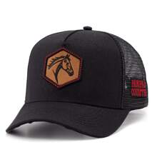 's Women's Country Horse Neon Trucker Mesh Adjustable Cap Immediate Shipping - Đỏ - Xem 2