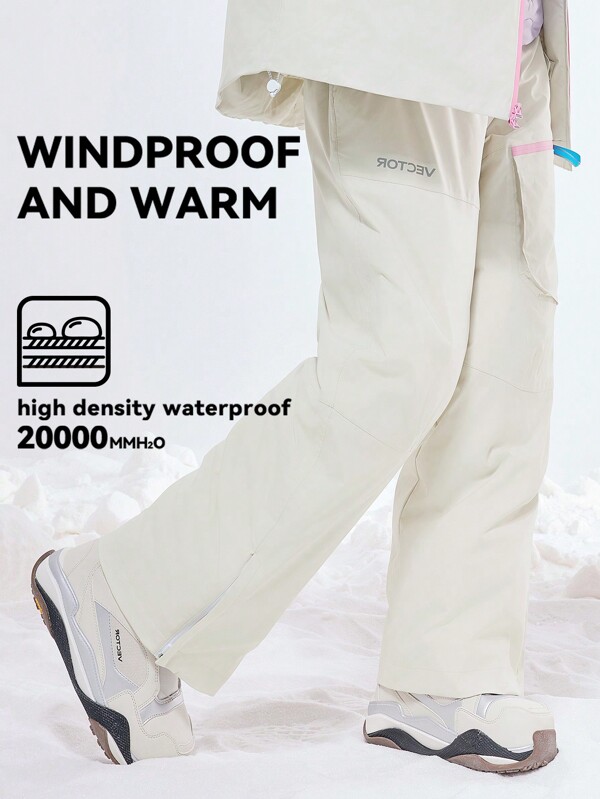 VECTOR MOTION Straight Leg Ski Pants With Knee Pads, Unisex, Padded, Water/Wind-Resistant, Abrasion-Resistant, Breathable, Elastic, Single Or Double Version Skiing Gear