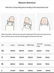10 件手工香槟猫眼风格易佩戴装饰美甲贴纸，优雅适合日常佩戴按压指甲美甲用品指甲 - 香檳色 - 查看 8
