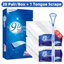 9D Teeth Whitening Strips, 5D Teeth Whitening, Non-Sensitive, 7/14/28 Pairs, Effective Removal Of Yellow Stains, Coffee And Tea Stains, High-Efficiency Home Whitening Kit, Significantly Brightens Teeth - 藍色 - 查看 9