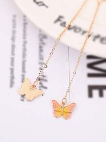 1 Pc Holographic Butterfly Bookmark, Metal Pendant Girly Book Page Clip, Sold Individually/Random Color