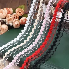 1 码荷叶边花朵刺绣花边 15 毫米花边饰边缝纫配件服装配件