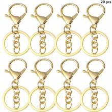 12/20/30 件龙虾爪扣钥匙扣，DIY 工艺钥匙扣连接器带钥匙扣环，用于钥匙扣环制作，珠宝工艺，金属龙虾扳机旋转扣带开口钥匙链环 - 龍蝦扣 - 查看 10