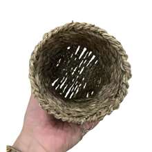 编织宠物玩具 | 适用于仓鼠、豚鼠、蜜袋鼯、松鼠、鹦鹉 | 手工制作的树洞吊巢、吊床、管子 | 笼子装饰，多用途鸟笼，自然风格 - 棕色 - 查看 10