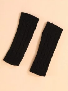 1 Đôi Găng Tay Không Ngón Dệt Kim Cho Nữ Có Đệm Giữ Ấm Cổ Tay - A - Xem 7