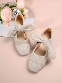 Giày lười đế bằng thời trang xuân/thu đa năng cho nữ, giày lười giản dị thoải mái cao cấp có trang trí nơ thanh lịch kiểu Pháp - Màu be - Xem 4