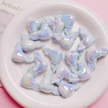 10pcs Acrylic Cream UV Angel Love Straight Hole Bead DIY Mobile Phone Chain Keychain Material Jewelry Accessories - Love Wings - View 5