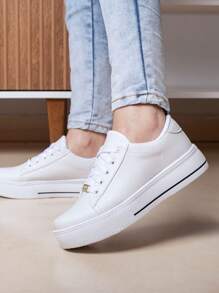 Women Wedge Sneakers - 白色 - 查看 2