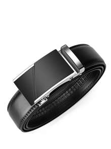 1 条几何图案休闲商务 PU 皮带，百搭简约时尚皮带，适合作为送给男朋友或长辈的礼物 - 彩色 - 查看 5