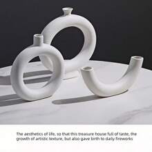 1 件塑料花瓶装饰品客厅入口电视餐厅台面，插花装置艺术装饰，圣诞节万圣节派对装饰用品，母亲节开斋节礼物 - 白色 - 查看 11