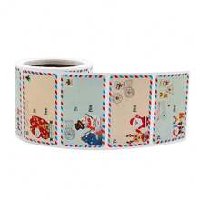 250 张贴纸/卷 全新圣诞快乐姓名标签贴纸 - 彩色 - 查看 4