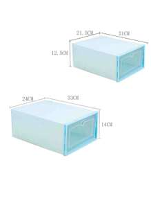 Caja de almacenamiento de zapatos de plástico plegable, Armario de combinación apilada, Polvo grueso, 6 pcs - Multicolor - Ver 8