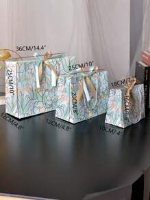 2 件便捷手提袋礼品袋，面包饼干食品礼品服装收纳袋，适用于户外野餐派对，礼品包装手提袋 - 彩色 - 查看 9