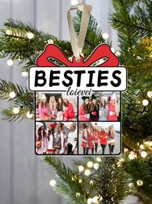 Customized Besties Photo Christmas Ornament 2024, Personalized Best Friend Forever Xmas Ornament, Picture Soul Sister BFF Bestie Ornament, Personalized Besties Ornament Christmas Add Picture,Personalized Gifts, Holiday Gifts, Valentine's Day, Christmas, Personalized Decorations