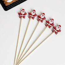 30 件圣诞节 DIY 各种款式一次性竹棒水果棒食物棒，适合圣诞节、聚会、派对、生日、圣诞快乐， - 彩色 - 查看 31