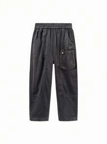 Balabala Boys' Corduroy Pants 2024 Autumn Color Block