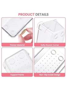 8/10/12 pièces Boîtes de rangement pour tiroir de maquillage, boîtes de rangement en plastique transparent de 4 tailles pour le bureau, la chambre, la cuisine, la maquillage et les fournitures de bureau - Transparent - Voir 9
