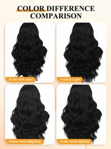 U Part Wig Hair Body Wave Glueless Wigs Yaki Synthetic Hair Clip In V-Part Wigs Beginner Friendly No-Sew In No Glue Upgrade U Part Hair Wig 180% Density Natural Color Wigs 28 Inch - Natural Black - View 11