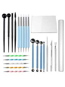 Bộ dụng cụ nặn đất sét DIY 2/3/4/5/11 chiếc, Bút in đất sét polymer & Cây lăn bột cho công việc thủ công - Nhiều màu - Xem 1