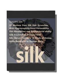 Conjunto com 2 unidades de elásticos de cabelo 100% seda natural, cor sólida, alta qualidade, scrunchies femininos, seda 6A, acessórios para cabelo (22 momme), elásticos de cabelo para rabo de cavalo. - Multicolorido - Ver 24