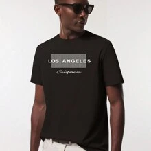 Men's T-Shirt Premium Peruvian Cotton Los Angeles California Plus Size Immediate Shipping - màu đen - Xem 1