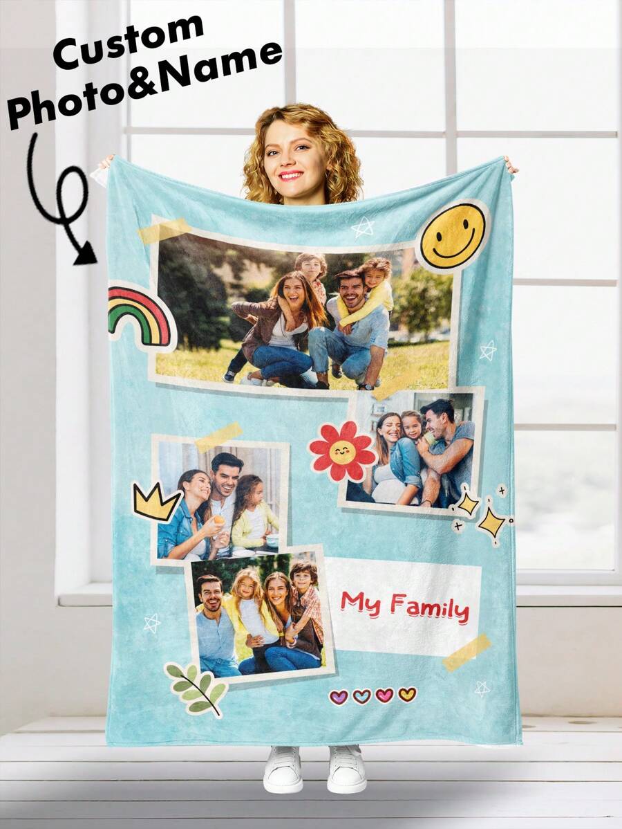 1 款个性化定制法兰绒儿童毯,采用照片拼贴设计,根据孩子的照片量身定制。它柔软温暖,非常适合纪念珍贵的时刻。这款毯子是送给孩子、朋友、婴儿和亲人的绝佳节日礼物,适合午睡、露营和旅行。非常适合生日和儿童节。冬夜礼物 返校冬季礼物创意 男孩女孩情人节 - 樣式1 - 查看 1