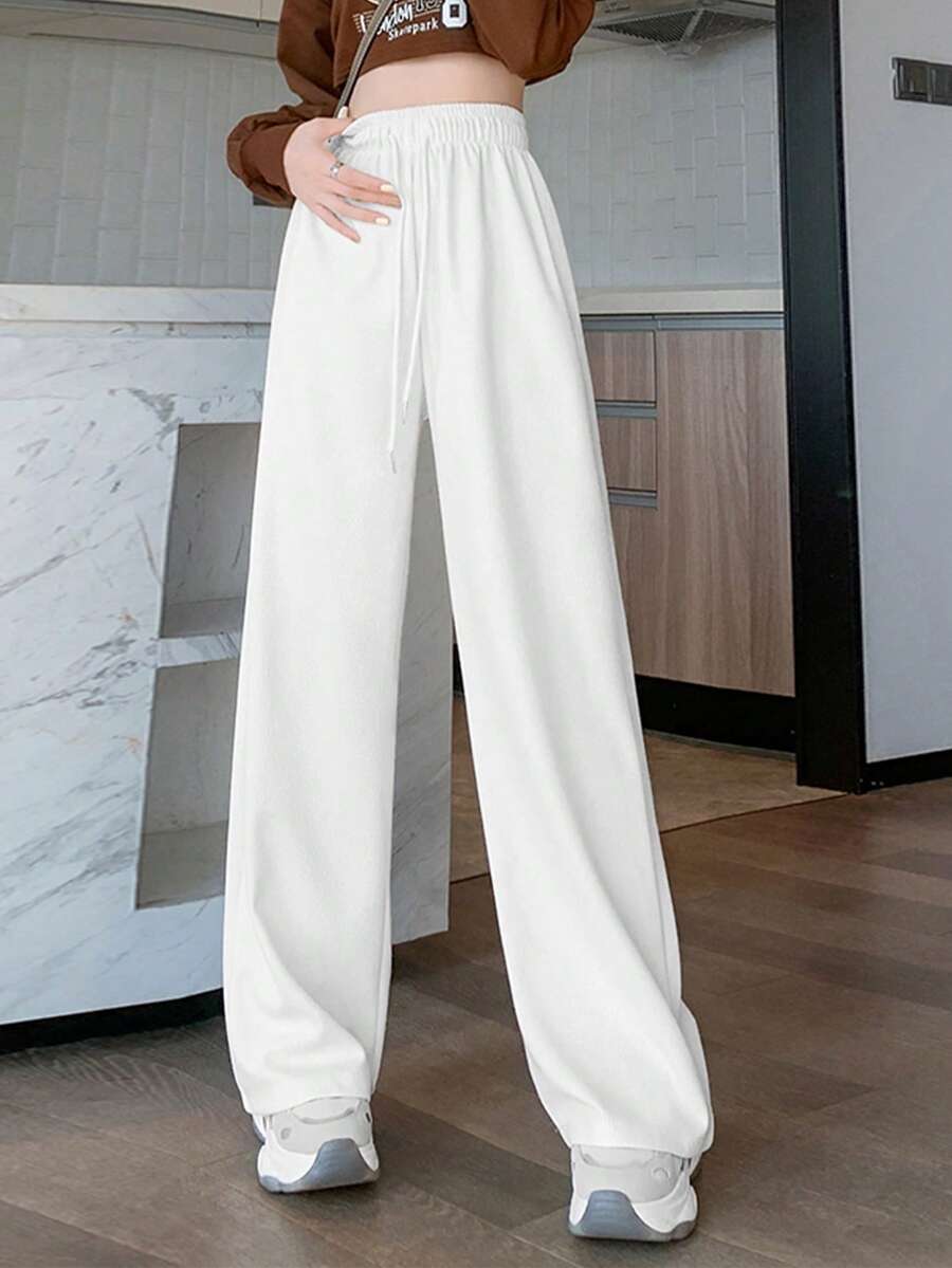 Women's Casual Lace-Up Straight-Leg Pants