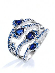 1 Chiếc nhẫn Cubic Zirconia tuyệt đẹp dành cho phụ nữ dùng để trang trí tiệc cưới, kỷ niệm ngày đính hôn, quà tặng ngày lễ tình nhân - 1 # - Xem 1