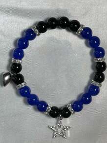 2Pcs Friendship Matching Magnetic Couple Bracelet Heart Beads Bracelets For Best Friends Bff Cosplay Accessories For Valentines Christmas Birthday Gifts Valentines,Mom,Mother,Mother's Day,Gift - Multicolor - View 3