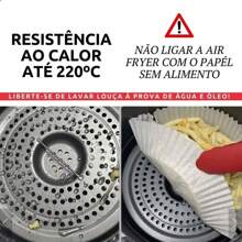 Kit 50 Paper Form For Air Fryer Disposable Protective Lining Mat Promotion 23/20Cm - trắng - Xem 4