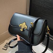 Túi đeo vai màu trơn cổ điển thời trang giản dị - màu đen - Xem 8