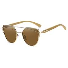 YAMS-KIKI 女士时尚眼镜 猫眼金属框架 竹脚 耀眼镜片 带可拆卸珍珠眼镜链和眼镜盒 礼品盒包装 - 彩色 - 查看 11