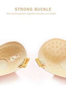 1 件装 粘合式无肩带露背胸罩 胸部增强器 隐形乳沟提升胸罩垫 适合小胸围女性 - 杏色 - 查看 2