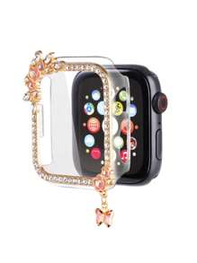 1个蝴蝶吊坠设计，触屏灵敏，无需贴膜，兼容，表壳和流苏合金表带需另行购买。表带和表壳可组合购买，享受更多优惠。兼容 Ultra/SE/8/7/5/4/3/2，尺寸为38/40/41/42/44/45/49毫米。