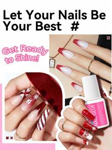8ml Super Strong Nail Glue For Nail Tips, Acrylic Nails And Press On Nails , Long Lasting Nail Glue For Acrylic Nails Fake Nails Tips Nail Glue Gel,Random - 粉色 - 查看 5