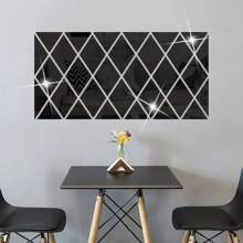 17pcs, 32pcs, 58pcs Removable Acrylic Mirror Decal Wall Stickers Geometrical Art Decorative Diamond Shape Mirror Tiles, Suitable For Home Bedroom Living Room DIY Self-Adhesive Mirror Wall Decals, Decor For Office, School, Dormitory,Stickers,Wall Decal, Vinyl Decal For Home Decorations,Spring Decoration Items Refresh Your Home,Rama Decoration Stickers Gifts Birthday Graduation Wall Decor Room Decor Wall Mirror Mirror For Room Bathroom Decor Living Room Decor