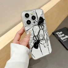 黑色蜘蛛手机壳，兼容 11、12、13、14、15、XS、XR、X、7、8、6s、Mini、Plus、Pro、Max、SE - 圣诞节和万圣节送给女朋友、男朋友、朋友或自己的完美礼物，也适用于国际版系列，不适用于国内版。 - 彩色 - 查看 2