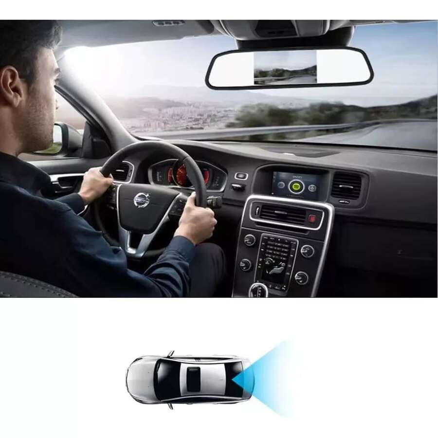 Rearview Mirror Monitor Reverse Camera 4.3 LCD Screen 1080p - màu đen - Xem 1