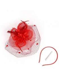 1 Pc Fascinators Hats 20s 50s Hat Pillbox Hat Tea Party Headwear With Veil For Girls And Women Valentine's Day Accessories - Multicolor - View 19