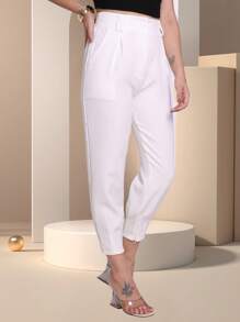 CARROT JOGGER PANTS TAILORED FOR WOMEN WITH ZIPPER HEM - White - View 2