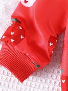 2pcs Baby Girls Cute & Sweet Casual Long Sleeve Sweatshirt + Pants Set, Lightweight For Spring/Autumn - Hot Pink - View 4