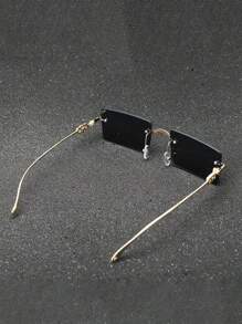 3 chiếc kính thời trang nam gọng nhỏ hình bầu dục, thường ngày cho mọi mùa - màu xám vàng - Xem 2