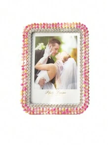 4 件/套 6 英寸、7 英寸、8 英寸、10 英寸 A4 白色和彩色珍珠水钻塑料相框，桌面，圆角，简约，1 件随机图片插入 - 彩色 - 查看 27