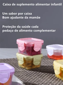 Kit 4 Jars To Store Daily Food Box For BABY Snack 4 Cm Various Colors - 150 ML Random Tamaño Grande (4 botes) - Ver 2