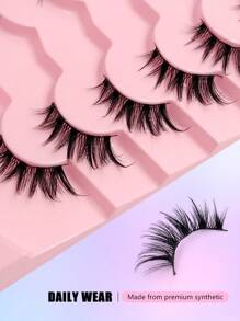 Asiteo 7 Pairs Half-Eye Fishbone False Eyelashes, Natural Cat Eye Makeup Effect, Suitable For Daily, Party, Date, Holiday Makeup - Cat eye Lashes - View 5