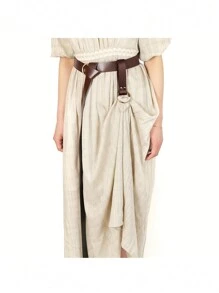 中世纪文艺复兴腰带装饰腰带 - 高品质 PU 皮革环带，设计独特，非常适合角色扮演、服装和街头风格 - A - 查看 3