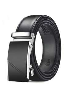 1 条几何图案休闲商务 PU 皮带，百搭简约时尚皮带，适合作为送给男朋友或长辈的礼物 - 彩色 - 查看 3