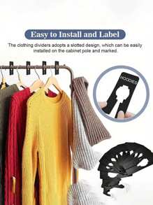 10 Bộ sắp xếp tủ quần áo có thể điều chỉnh kèm bút đánh dấu - Bộ chia tủ quần áo tiết kiệm không gian hiệu quả để phân loại quần áo & trang trí phòng ngủ Quần váy Giày dép Quần jean Bốt Váy - Nhiều màu - Xem 3